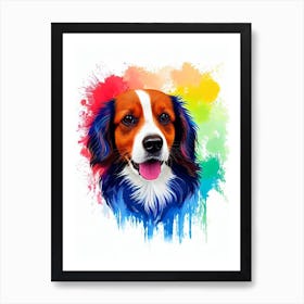 Nederlandse Kooikerhondje Rainbow Oil Painting Dog Art Print