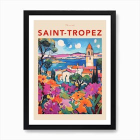 Saint Tropez France 4 Fauvist Travel Poster Art Print