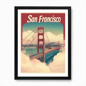 Aihrgdesign A Vintage Travel Poster Of San Francisco Featurin 484f8e5f F16e 49b6 B461 Acfb5b10620d 3 Art Print