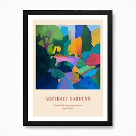 Colourful Gardens Central Park Conservatory Gardens Usa 3 Red Poster Art Print