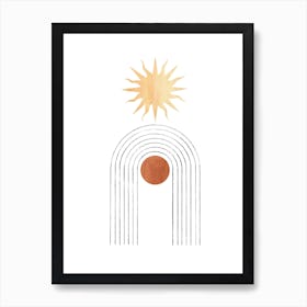 Abstract  arch and Sun Art Print