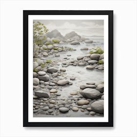 Rocks By The River Art Print