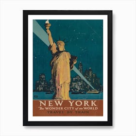 New York Train Travel Poster Art Print