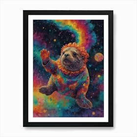 Seal In Space Art Print