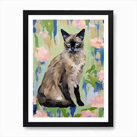 A Balinese Cat Painting, Impressionist Painting 4 Art Print