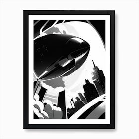 Flyby Noir Comic Space Art Print