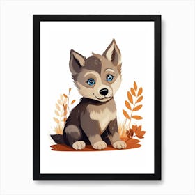 Baby Animal Illustration  Wolf 3 Art Print