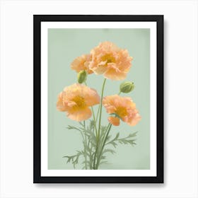 Marigold Flowers Acrylic Painting In Pastel Colours 12 Art Print