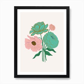 vintage soft floral bouquet Art Print