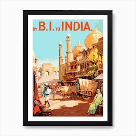 India, Street In A Big City Art Print