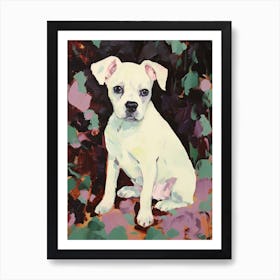 A Boston Terrier Dog Painting, Impressionist 4 Art Print