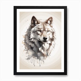 Wolf Grey Love Print Art vintage Art Print