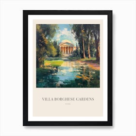 Villa Borghese Gardens Rome 2 Vintage Cezanne Inspired Poster Art Print