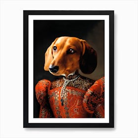 Lady Mariah The Dachshund Pet Portraits Art Print