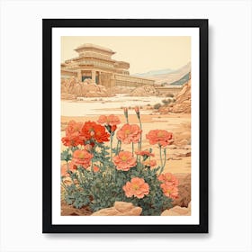 Japanese Primrose Victorian Style 1 Art Print