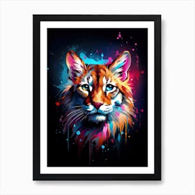 Lynx Color splash Pop Art wall painting Art Print