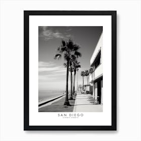 Poster Of San Diego, Black And White Analogue Photograph 4 Art Print