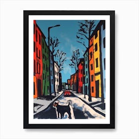 Painting Of A Berlin With A Cat In The Style Of Of Pop Art 4 Art Print