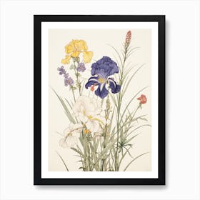 Ayame Japanese Iris 4 Vintage Japanese Botanical Art Print