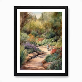 Painting Of A Dog In Descanso Gardens, Usa In The Style Of Watercolour 01 Art Print