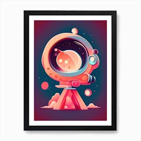 Infrared Telescope Kawaii Kids Space Art Print