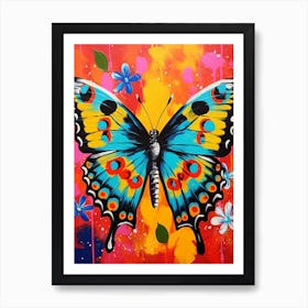 Pop Art Peacock Butterfly 1 Art Print