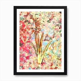 Impressionist Antholyza Aethiopica Botanical Painting in Blush Pink and Gold n.0029 Art Print