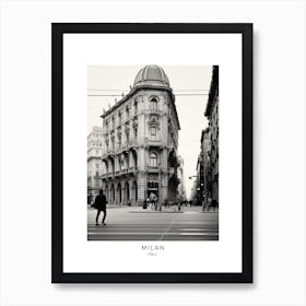 Poster Of Milan, Italy, Black And White Analogue Photography 4 Art Print