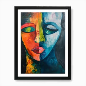 Abstract Of A Woman'S Face 6 Art Print