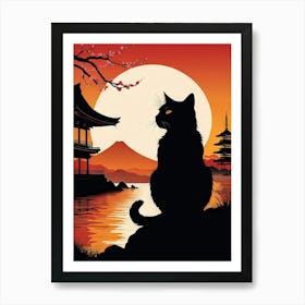 Japan Cat Art 11 Art Print