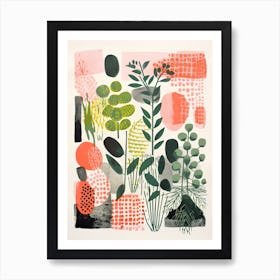 Humboldt Botanical Gardens Abstract Riso Style 1 Art Print