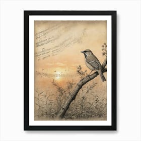 Bird On A Branch 1 Art Print