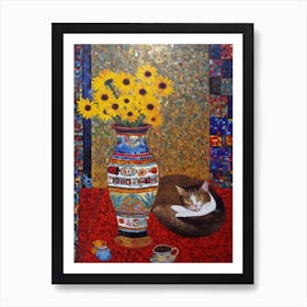 Stock With A Cat 1 Art Nouveau Klimt Style Art Print