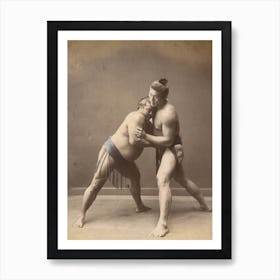 Sumo Wrestlers, 1870 Art Print