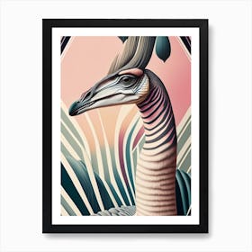 Ornithomimus Pastel Dinosaur Art Print