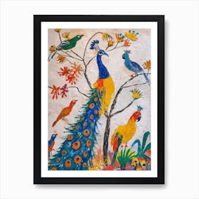 Birds Mixed Media Painting 2 Art Print