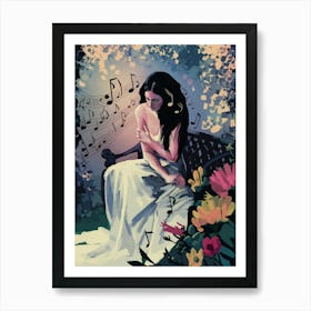 Girl In The Garden Art Print