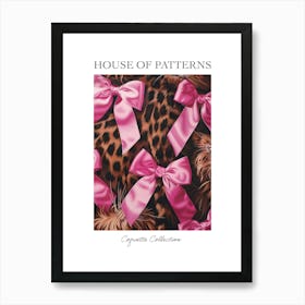 Pink Lace Animal Print Bow Pattern Poster Art Print