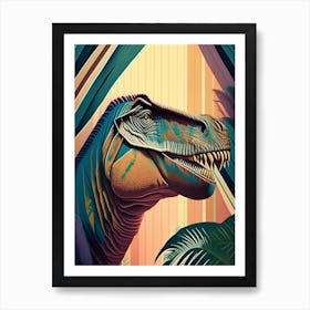 Tarbosaurus Pastel Dinosaur Art Print