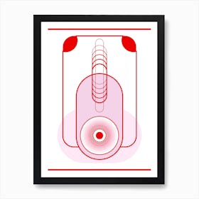 Red Bubble Geometric Abstract Art Print