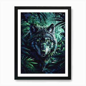 Wolf In The Jungle 17 Art Print