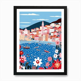 Santa Margherita Ligure, Italy, Illustration In The Style Of Pop Art 3 Art Print