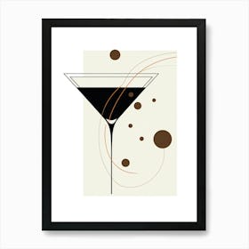 Mid Century Modern Espresso Martini Floral Infusion Cocktail 6 Art Print