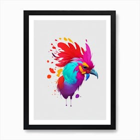 Colorful Rooster Art Print