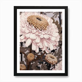 Flower Illustration Chrysanthemum 2 Art Print