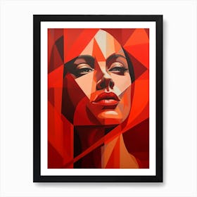 Abstract Geometric Lady Portrait 8 Art Print