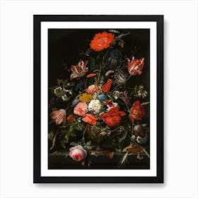 Vase Of Flowers, colorful flower in vase Art Print