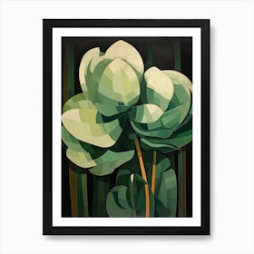 Modern Abstract Cactus Painting Acanthocalycium Cactus 2 Art Print