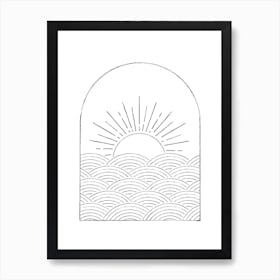 Arch line art mimimalist seascape Art Print