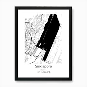 Singapore Minimalist Map Art Print